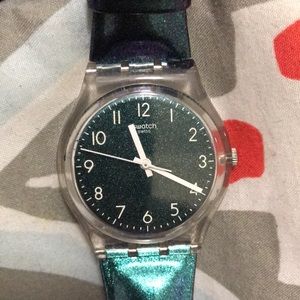 Swatch Watch Leather Galaxy Looking